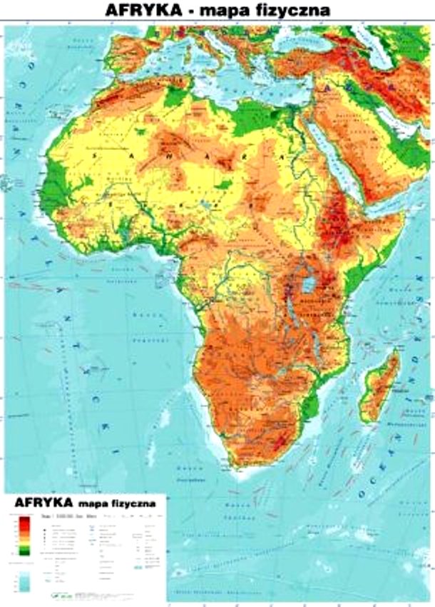 Mapa Fizyczna Afryki Do Nauki Mapa- Afryka- fizyczna | Badacz